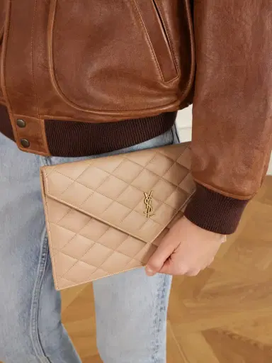 Saint Laurent Paris Matelassé Leather Pouch | Thumbnail 2