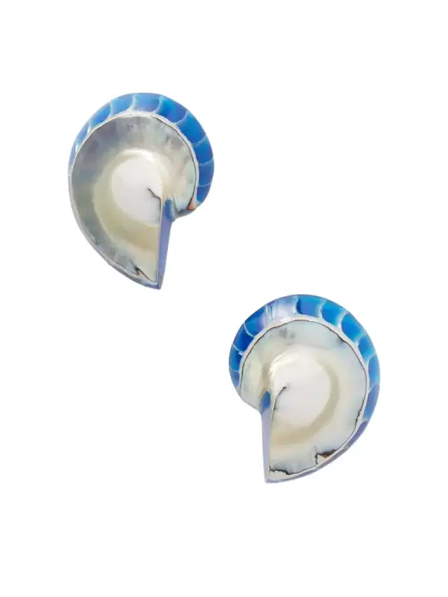 Exclusive Rhodium-plated, Shell And Resin Earrings
