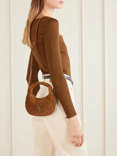 Saint Laurent Icarino Mini Matelassé Suede Shoulder Bag | Thumbnail 3 Saint Laurent Icarino Mini Matelassé Suede Shoulder Bag | Thumbnail 3