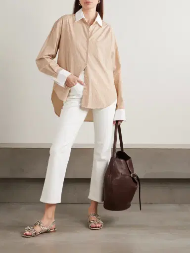 Jamie Haller The Tipped Weekend Striped Supima Cotton-poplin Shirt | Thumbnail 2 Jamie Haller The Tipped Weekend Striped Supima Cotton-poplin Shirt | Thumbnail 2