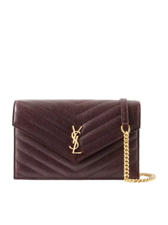 Cassandre Envelope Chain Mini Matelassé Leather Wallet