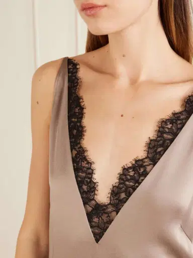 Stella McCartney Lace-trimmed Satin Midi Dress | Thumbnail 4