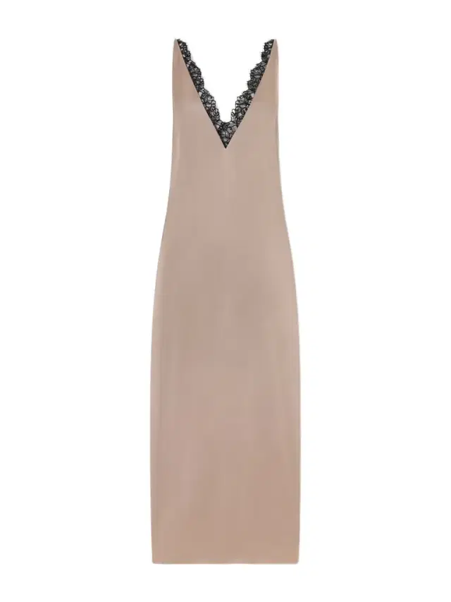 Stella McCartney Lace-trimmed Satin Midi Dress