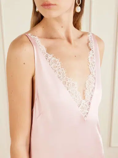 Stella McCartney Lace-trimmed Satin Midi Dress | Thumbnail 4