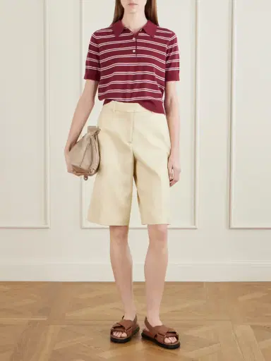 Arch4 Octavia Cropped Striped Cashmere Polo Shirt | Thumbnail 2 Arch4 Octavia Cropped Striped Cashmere Polo Shirt | Thumbnail 2