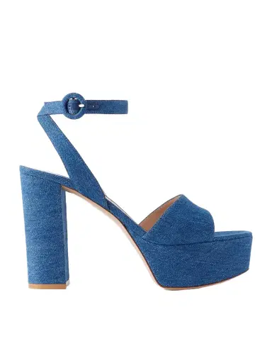 Gianvito Rossi 70 Denim Platform Sandals | Thumbnail 1 Gianvito Rossi 70 Denim Platform Sandals | Thumbnail 1