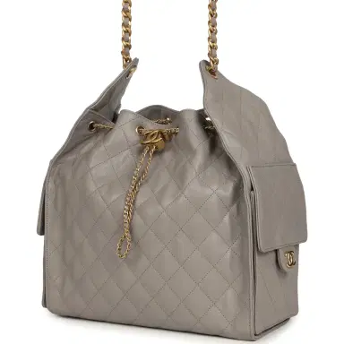 Chanel Chanel Medium 25 Hobo Bag Dark Grey Caviar Antique Gold Hardware | Thumbnail 5 Chanel Chanel Medium 25 Hobo Bag Dark Grey Caviar Antique Gold Hardware | Thumbnail 5