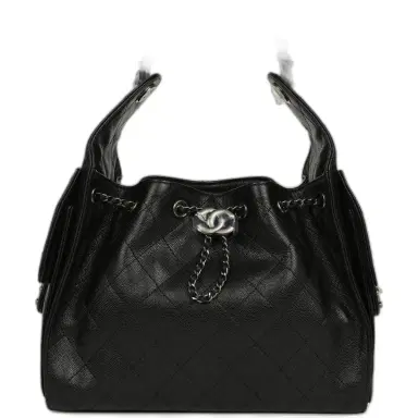 Chanel Chanel Small 25 Hobo Bag Black Shiny Caviar Aged Ruthenium Hardware | Thumbnail 1