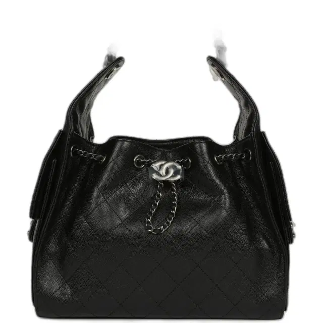 Chanel Small 25 Hobo Bag Black Shiny Caviar Aged Ruthenium Hardware