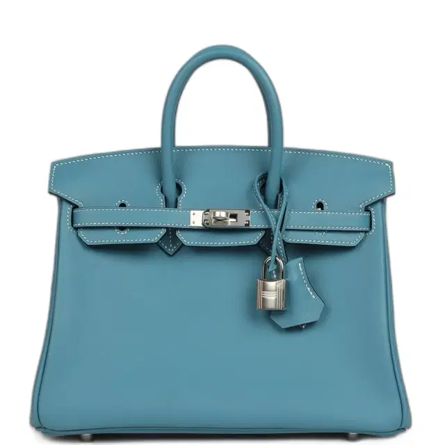 hermes Hermes Birkin 25 Blue Jean Swift Palladium Hardware