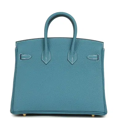 HERMÈS Hermes Birkin 25 Blue Jean Togo Gold Hardware | Thumbnail 4 HERMÈS Hermes Birkin 25 Blue Jean Togo Gold Hardware | Thumbnail 4