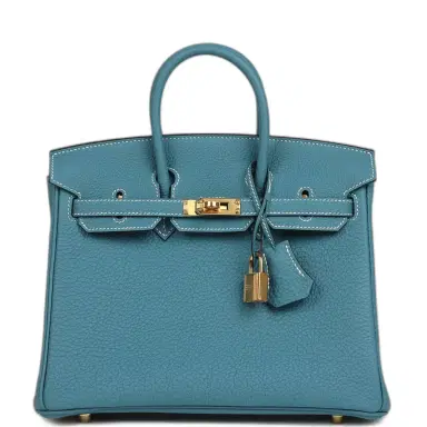 HERMÈS Hermes Birkin 25 Blue Jean Togo Gold Hardware | Thumbnail 1 HERMÈS Hermes Birkin 25 Blue Jean Togo Gold Hardware | Thumbnail 1