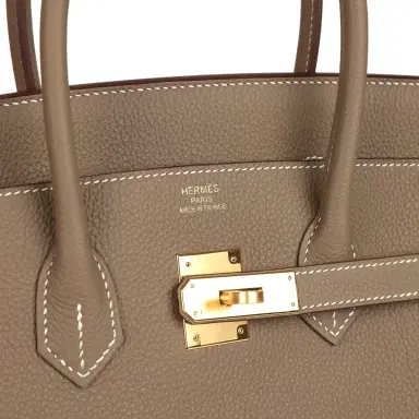 HERMÈS Hermes Birkin 35 Etoupe Togo Gold Hardware | Thumbnail 7 HERMÈS Hermes Birkin 35 Etoupe Togo Gold Hardware | Thumbnail 7