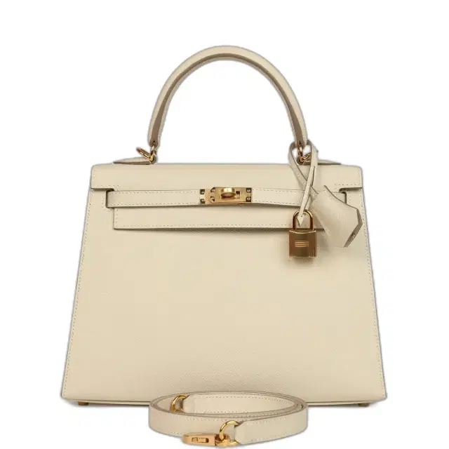 Hermes Kelly Sellier 25 Craie Epsom Gold Hardware