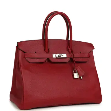 HERMÈS Pre-owned Hermes Birkin 35 Rouge Grenat Epsom Palladium Hardware | Thumbnail 2 HERMÈS Pre-owned Hermes Birkin 35 Rouge Grenat Epsom Palladium Hardware | Thumbnail 2