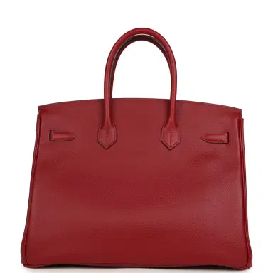 HERMÈS Pre-owned Hermes Birkin 35 Rouge Grenat Epsom Palladium Hardware | Thumbnail 4 HERMÈS Pre-owned Hermes Birkin 35 Rouge Grenat Epsom Palladium Hardware | Thumbnail 4