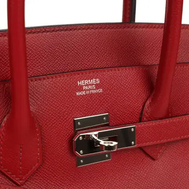 HERMÈS Pre-owned Hermes Birkin 35 Rouge Grenat Epsom Palladium Hardware | Thumbnail 7 HERMÈS Pre-owned Hermes Birkin 35 Rouge Grenat Epsom Palladium Hardware | Thumbnail 7