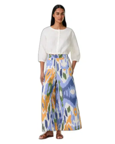 Emporio Sirenuse Adele Trousers in Watercolor Ikat | Thumbnail 1 Emporio Sirenuse Adele Trousers in Watercolor Ikat | Thumbnail 1