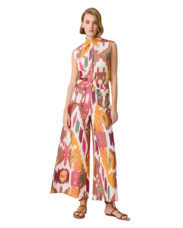 Emporio Sirenuse Adele Trousers in Watercolor Ikat