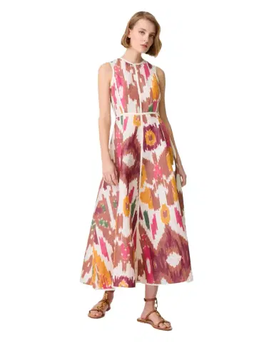 Emporio Sirenuse Clodette Dress in Watercolor Ikat | Thumbnail 1 Emporio Sirenuse Clodette Dress in Watercolor Ikat | Thumbnail 1