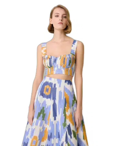 Emporio Sirenuse Dalia Top in Watercolor Ikat | Thumbnail 1 Emporio Sirenuse Dalia Top in Watercolor Ikat | Thumbnail 1