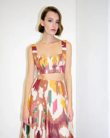 Emporio Sirenuse Dalia Top in Watercolor Ikat | Thumbnail 5