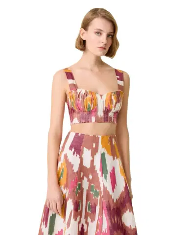 Emporio Sirenuse Dalia Top in Watercolor Ikat | Thumbnail 1