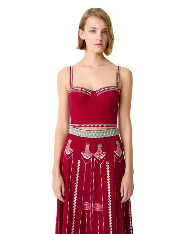 Elettra Top with Ballerina Embroidery