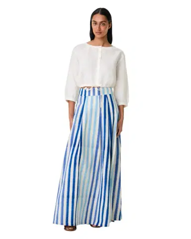 Emporio Sirenuse Flaminia Skirt in Ikat Stripes | Thumbnail 1 Emporio Sirenuse Flaminia Skirt in Ikat Stripes | Thumbnail 1