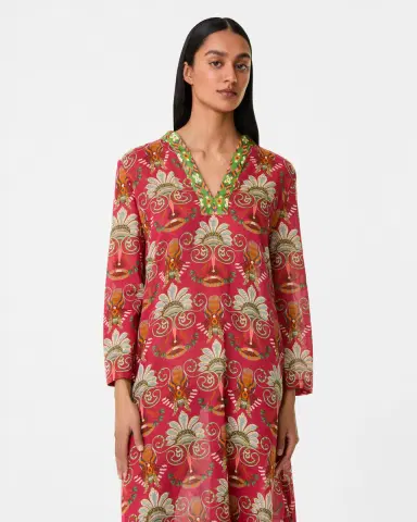 Emporio Sirenuse Giada Caftan in River Valley Print | Thumbnail 3