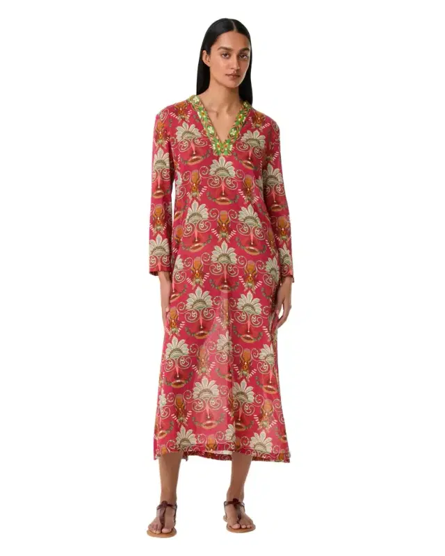 Giada Caftan in River Valley Print