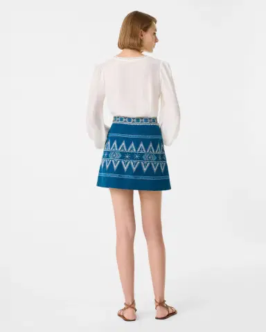 Emporio Sirenuse Giuliana Skirt with Ballerina Embroidery | Thumbnail 2 Emporio Sirenuse Giuliana Skirt with Ballerina Embroidery | Thumbnail 2