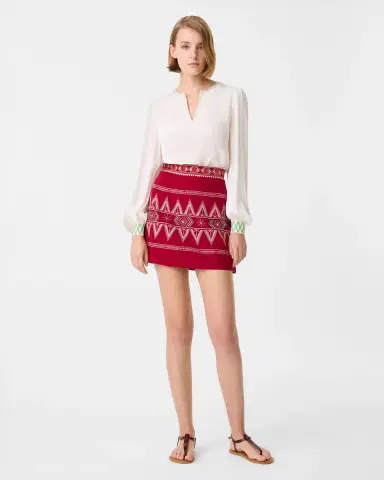 Emporio Sirenuse Giuliana Skirt with Ballerina Embroidery | Thumbnail 6 Emporio Sirenuse Giuliana Skirt with Ballerina Embroidery | Thumbnail 6
