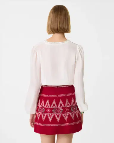 Emporio Sirenuse Giuliana Skirt with Ballerina Embroidery | Thumbnail 9 Emporio Sirenuse Giuliana Skirt with Ballerina Embroidery | Thumbnail 9