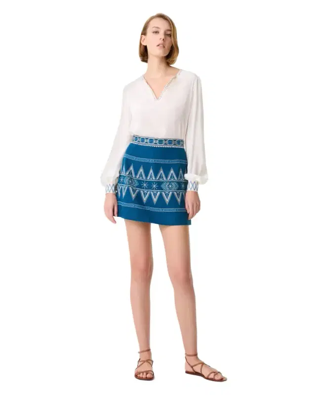Giuliana Skirt with Ballerina Embroidery