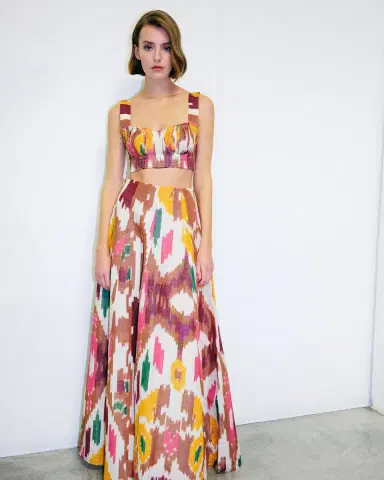 Emporio Sirenuse Kika Skirt in Watercolor Ikat | Thumbnail 12
