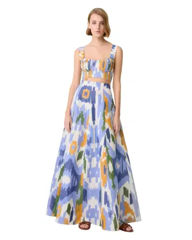 Emporio Sirenuse Kika Skirt in Watercolor Ikat | Thumbnail 1