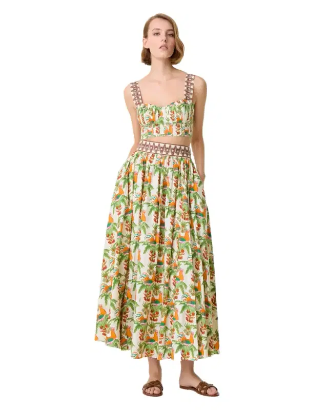 Emporio Sirenuse Ombretta Skirt in Midsummer Print