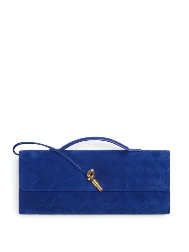 Bottega Veneta Suede Andiamo Clutch | Thumbnail 1