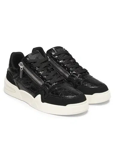 Giuseppe Zanotti Men's GZ Ghost Embossed-Leather Low-Top Sneakers - Nero | Thumbnail 2