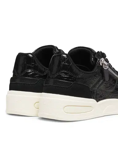 Giuseppe Zanotti Men's GZ Ghost Embossed-Leather Low-Top Sneakers - Nero | Thumbnail 3