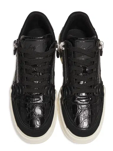 Giuseppe Zanotti Men's GZ Ghost Embossed-Leather Low-Top Sneakers - Nero | Thumbnail 4
