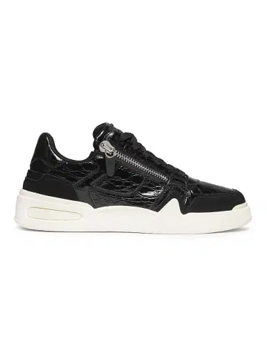 Giuseppe Zanotti Men's GZ Ghost Embossed-Leather Low-Top Sneakers - Nero | Thumbnail 1