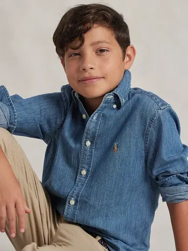 Polo Ralph Lauren Little Boy's & Boy's Chambray Shirt - Dark Blue | Thumbnail 7 Polo Ralph Lauren Little Boy's & Boy's Chambray Shirt - Dark Blue | Thumbnail 7