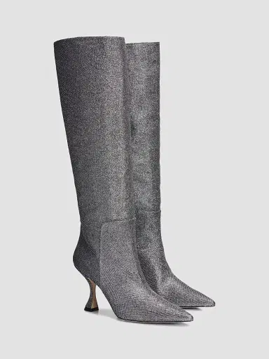 Stuart Weitzman Women's Xcurve 85MM Slouch Boots - Gunmetal | Thumbnail 2