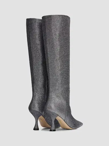 Stuart Weitzman Women's Xcurve 85MM Slouch Boots - Gunmetal | Thumbnail 3