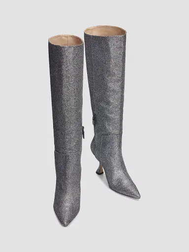Stuart Weitzman Women's Xcurve 85MM Slouch Boots - Gunmetal | Thumbnail 4