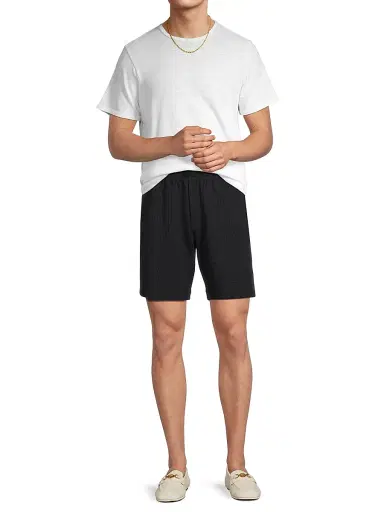 Vince Men's Striped Seersucker Knit Shorts - Coastal | Thumbnail 2 Vince Men's Striped Seersucker Knit Shorts - Coastal | Thumbnail 2