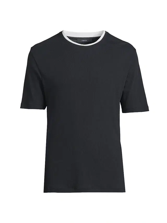 Vince Men's Relaxed Double-Collar Crewneck T-Shirt - Coastal
