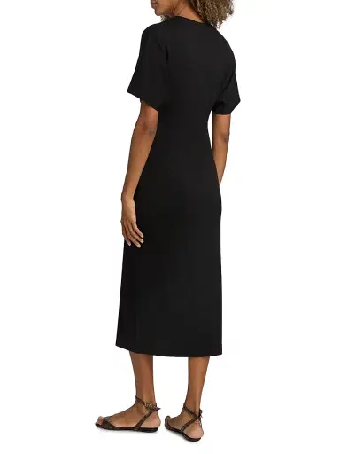 Vince Women's Side Ruched Jersey Midi-Dress - Black - Size XXS | Thumbnail 5